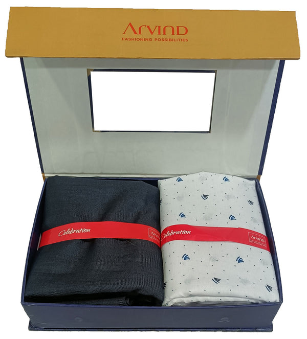 Arvind Unstitched Cotton Blend Shirt & Trouser Fabric Printed-07