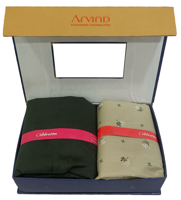 Arvind Unstitched Cotton Blend Shirt & Trouser Fabric Printed-08