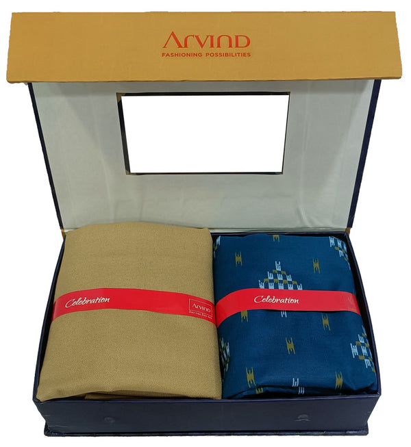 Arvind Unstitched Cotton Blend Shirt & Trouser Fabric Printed-09