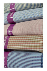 Raymond  Unstitched Pure Cotton Shirt Fabric Checkered