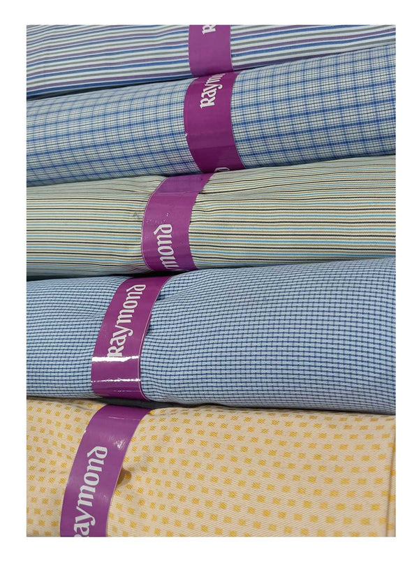 Raymond  Unstitched Pure Cotton Shirt Fabric Checkered