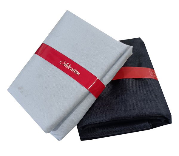 Arvind Unstitched Cotton Blend Shirt & Trouser Fabric Solid-013