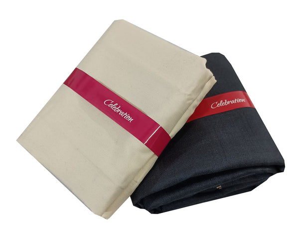 Arvind Unstitched Cotton Blend Shirt & Trouser Fabric Solid-014