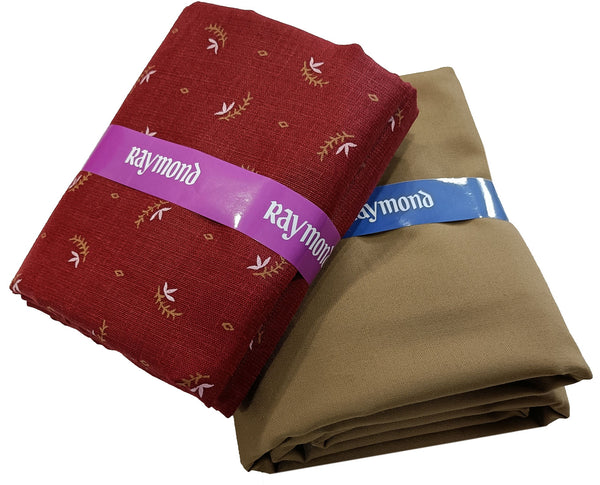 Raymond Unstitched Cotton Blend Shirt & Trouser Fabric Printed-019