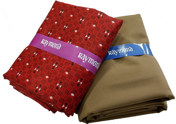 Raymond Unstitched Cotton Blend Shirt & Trouser Fabric Printed-021