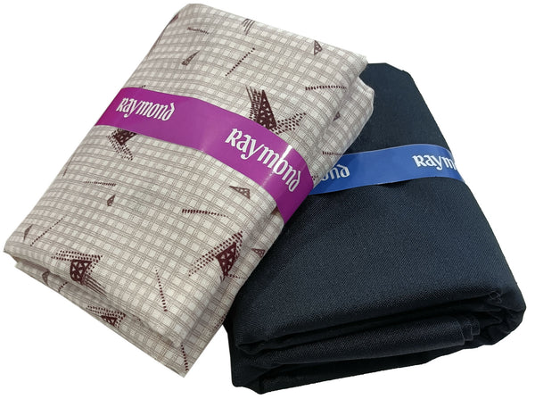 Raymond Unstitched Cotton Blend Shirt & Trouser Fabric Printed-023