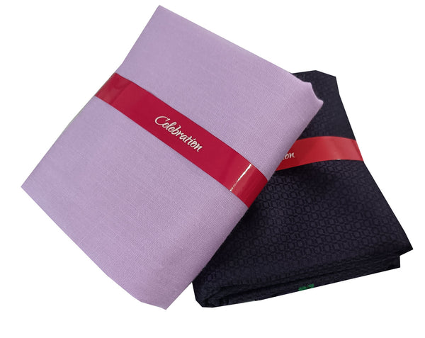 Arvind Unstitched Cotton Blend Shirt & Trouser Fabric Solid-024