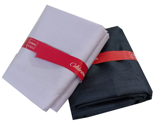 Arvind Unstitched Cotton Blend Shirt & Trouser Fabric Solid-028