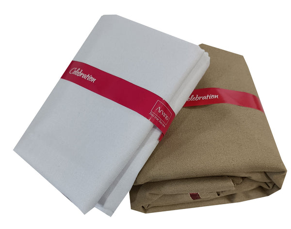 Arvind Unstitched Cotton Blend Shirt & Trouser Fabric Solid-029