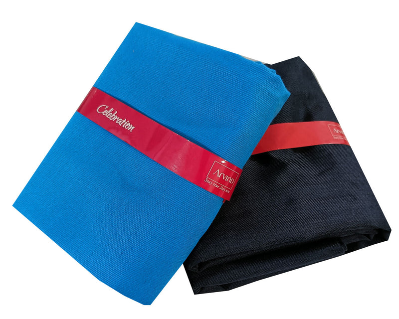 Arvind Unstitched Cotton Blend Shirt & Trouser Fabric Solid-031