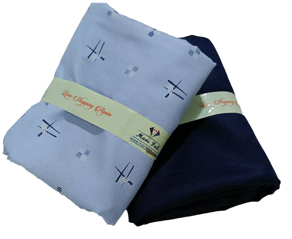 Mansfab  Unstitched Cotton Blend Shirt & Trouser Fabric Printed