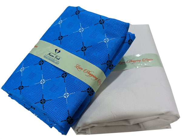 Mansfab  Unstitched Cotton Blend Shirt & Trouser Fabric Printed