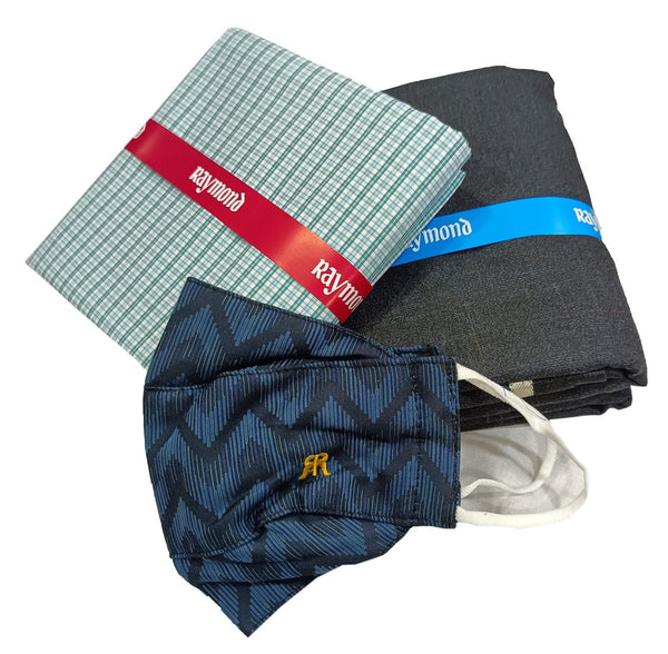 Raymond Unstitched Pure Cotton Shirt & Trouser Fabric Checkered