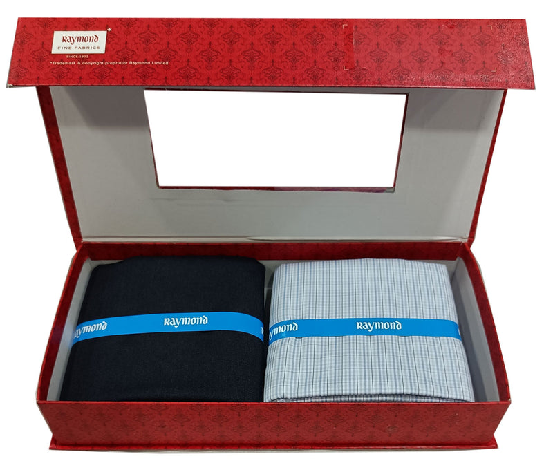 Raymond Unstitched Pure Cotton Shirt & Trouser Fabric Checkered