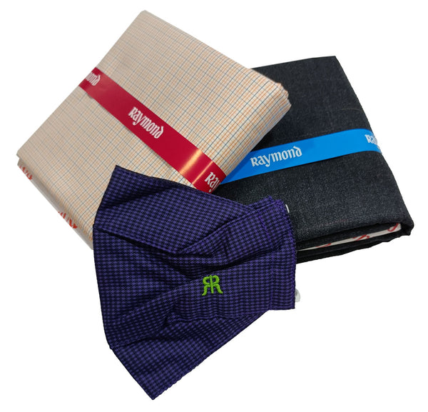 Raymond Unstitched Pure Cotton Shirt & Trouser Fabric Checkered