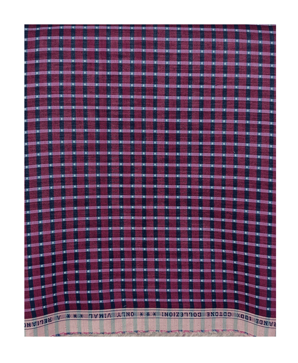 VIMAL  Unstitched Checkered Cotton Shirt Fabric