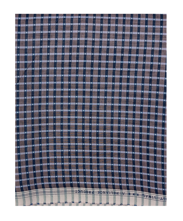 VIMAL  Unstitched Checkered Cotton Shirt Fabric