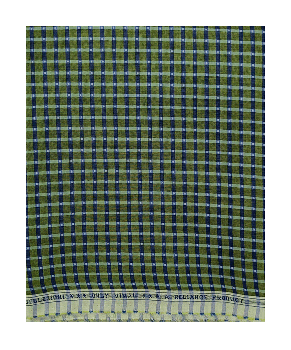 VIMAL  Unstitched Checkered Cotton Shirt Fabric