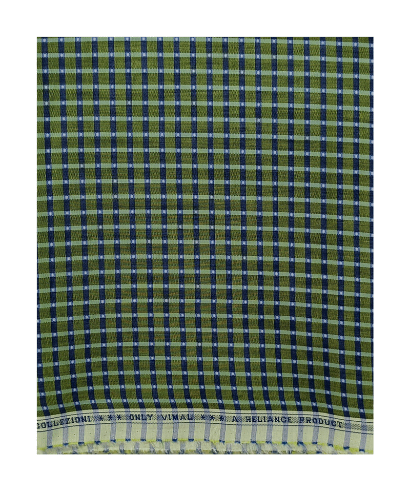 VIMAL  Unstitched Checkered Cotton Shirt Fabric