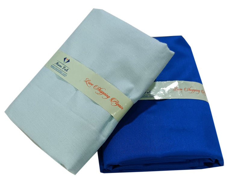 Mansfab  Unstitched Cotton Blend Shirt & Trouser Fabric Solid