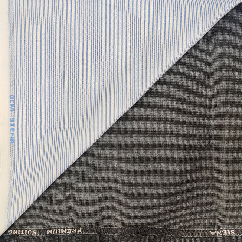 OCM Men's Cotton Shirt & Poly Viscose Trouser Fabric Combo Unstitched (Free Size) TUFAN-1001