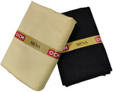 OCM Men's Cotton Shirt & Poly Viscose Trouser Fabric Combo Unstitched (Free Size) OCMSARKAR-0001