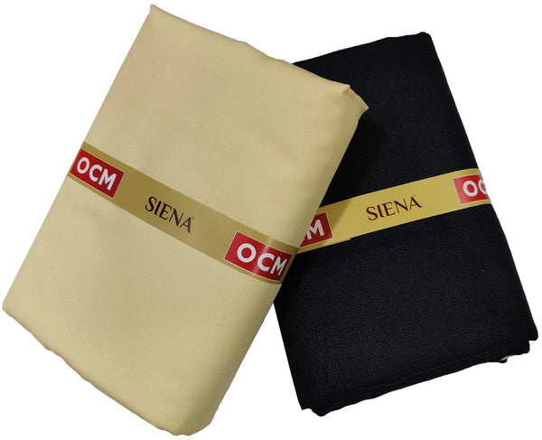 OCM Men's Cotton Shirt & Poly Viscose Trouser Fabric Combo Unstitched (Free Size) OCMSARKAR-0001