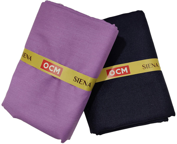 OCM Men's Cotton Shirt & Poly Viscose Trouser Fabric Combo Unstitched (Free Size) OCMSARKAR-0002