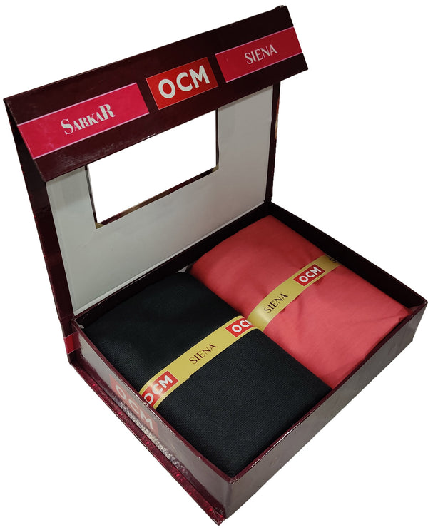 OCM Men's Cotton Shirt & Poly Viscose Trouser Fabric Combo Unstitched (Free Size) OCMSARKAR-0003