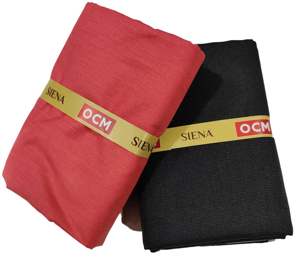 OCM Men's Cotton Shirt & Poly Viscose Trouser Fabric Combo Unstitched (Free Size) OCMSARKAR-0003