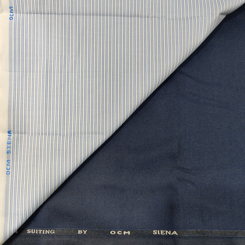 OCM Men's Cotton Shirt & Poly Viscose Trouser Fabric Combo Unstitched (Free Size) OCMSARKAR-0012