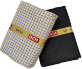 OCM Men's Cotton Shirt & Poly Viscose Trouser Fabric Combo Unstitched (Free Size) OCMSARKAR-0014
