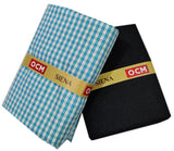 OCM Men's Cotton Shirt & Poly Viscose Trouser Fabric Combo Unstitched (Free Size) OCMSARKAR-0015