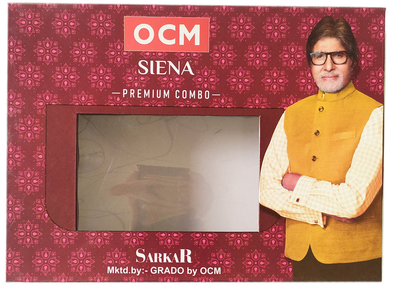 OCM Men's Cotton Shirt & Poly Viscose Trouser Fabric Combo Unstitched (Free Size) OCMSARKAR-0017