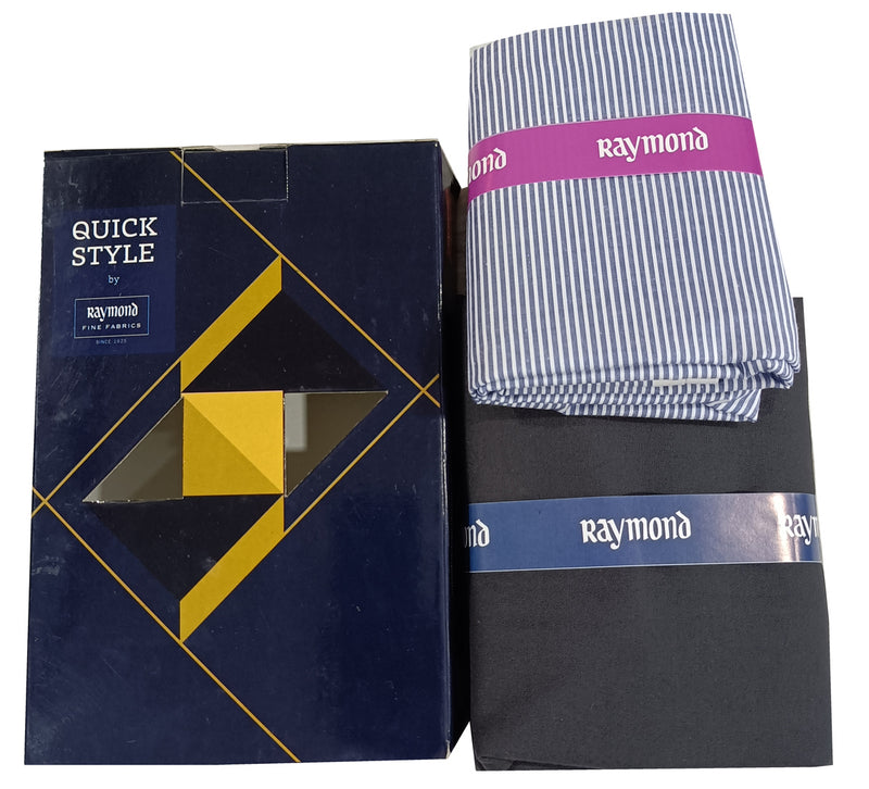 Raymond Polycotton Striped Shirt & Trouser Fabric  (Unstitched) JUPITER-1007