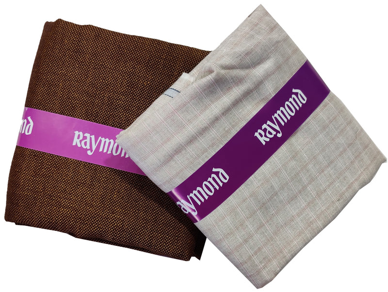 Raymond  Linen Checkered Shirt & Trouser Fabric (Unstitched)-0097