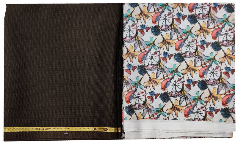 Mansfab Cotton Printed Shirt & Trouser Fabric  (Unstitched)-0092