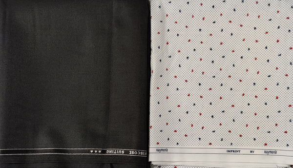Raymond  Poly Viscose Printed Shirt & Trouser Fabric  (Unstitched) - 0565