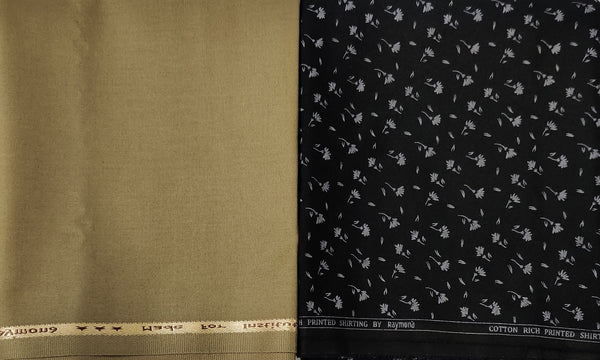 Raymond  Poly Viscose Printed Shirt & Trouser Fabric  (Unstitched) - 0566
