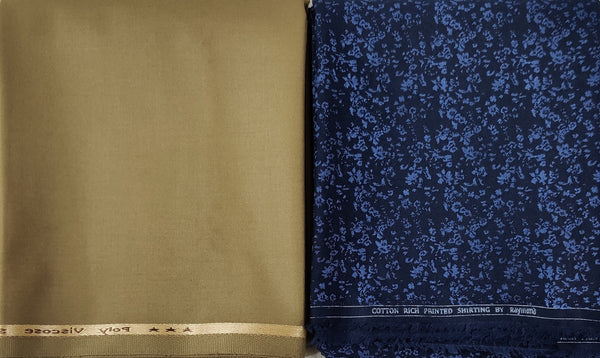 Raymond Poly Viscose Floral Printed Shirt & Trouser Fabric  (Unstitched)