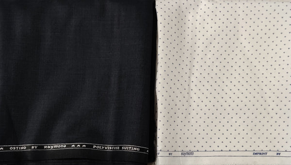 Raymond Poly Viscose Polka Dot Printed Shirt & Trouser Fabric  (Unstitched)