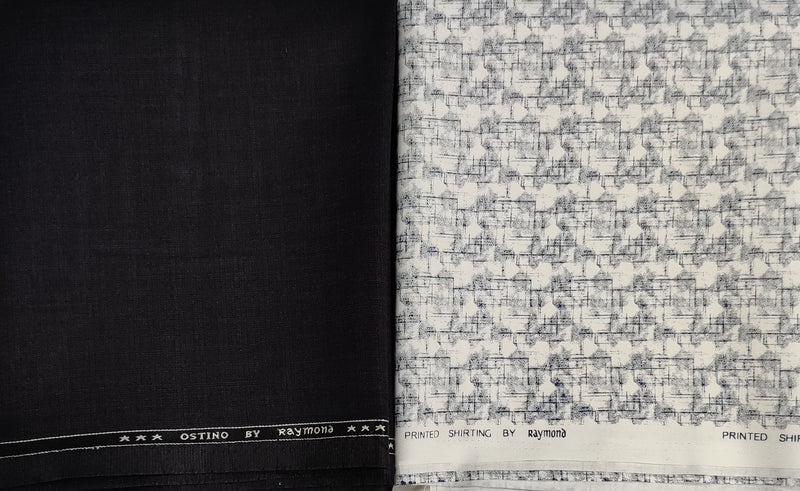 Raymond Poly Viscose Printed Shirt & Trouser Fabric  (Unstitched) - 0597
