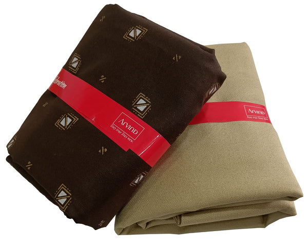 Arvind Unstitched Cotton Blend Shirt & Trouser Fabric Printed-055