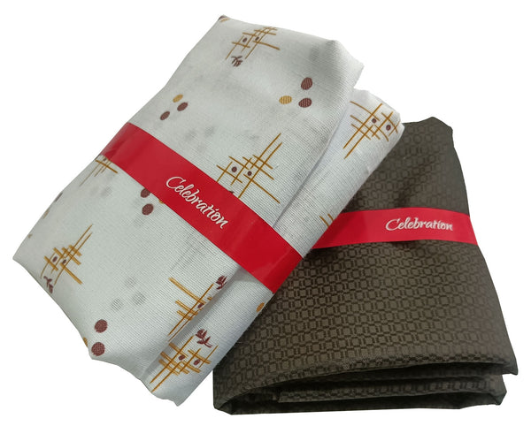 Arvind Unstitched Cotton Blend Shirt & Trouser Fabric Printed-058