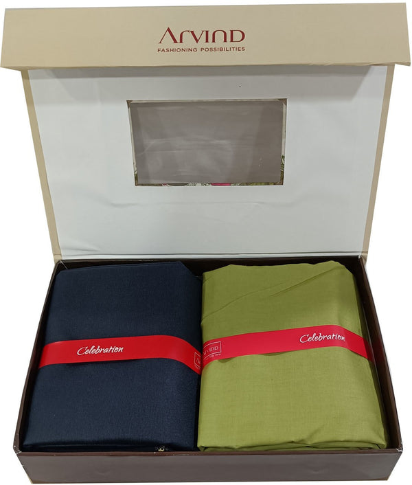 Arvind Cotton Blend Solid Shirt & Trouser Fabric