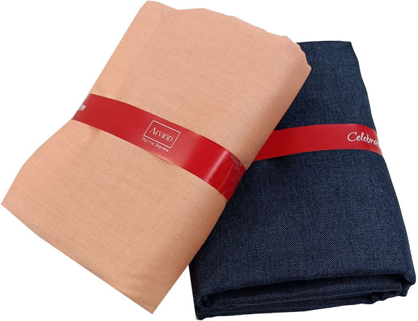Arvind Cotton Blend Striped Shirt & Trouser Fabric