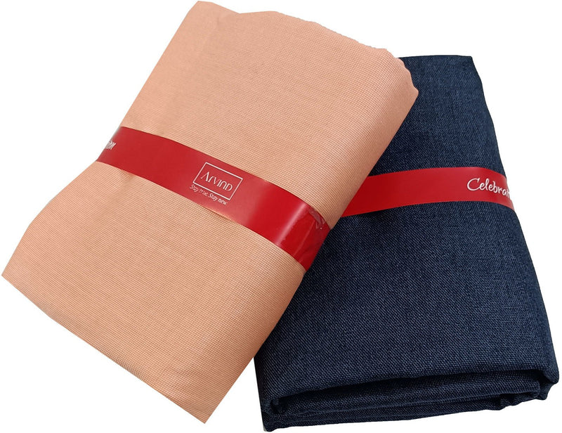Arvind Cotton Blend Striped Shirt & Trouser Fabric
