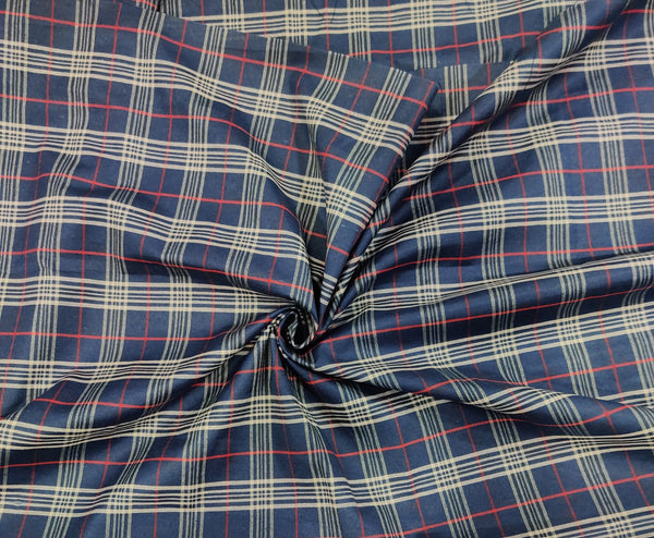 Mansfab Cotton Blend Checkered Shirt Fabric