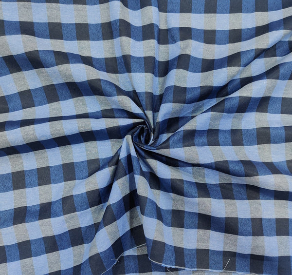 Mansfab Cotton Blend Checkered Shirt Fabric