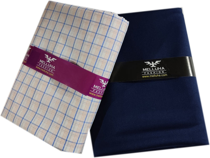 Mansfab Cotton Blend Self Design Shirt & Trouser Fabric